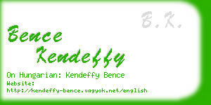 bence kendeffy business card